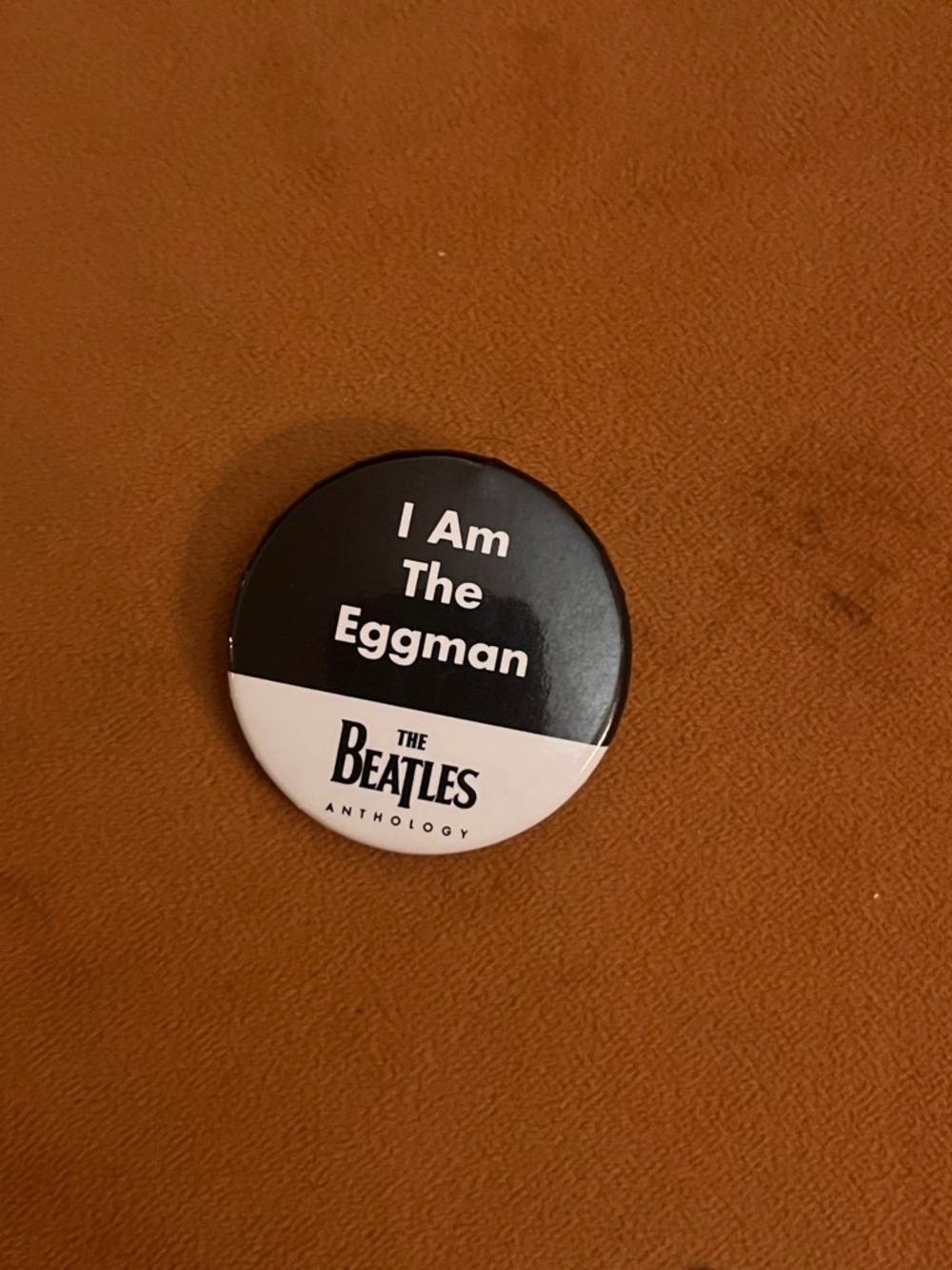 The Beatles Black & White "I Am The Eggman" Button Pin
